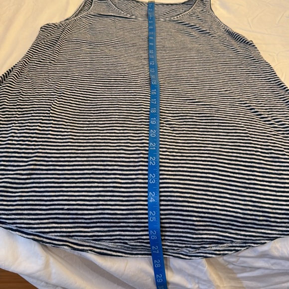 Eileen Fisher Loose linen tank blue stripes - Picture 3 of 5